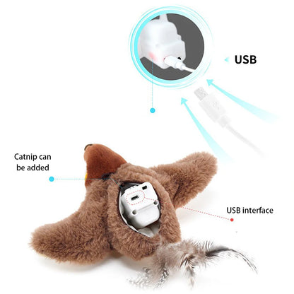 Jouet Interactif pour Chats - Oiseau Gazouillant Rechargeable